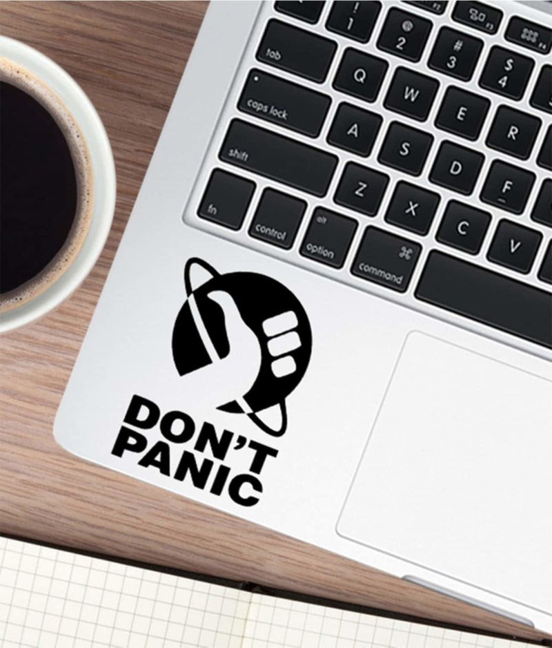 Don’t Panic Vinyl Decal – Hitchhiker’s Guide to the Galaxy Sticker Home & Office don't panic
