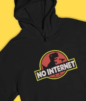 No Internet Dinsaur Hoodie Clothing dinosaur