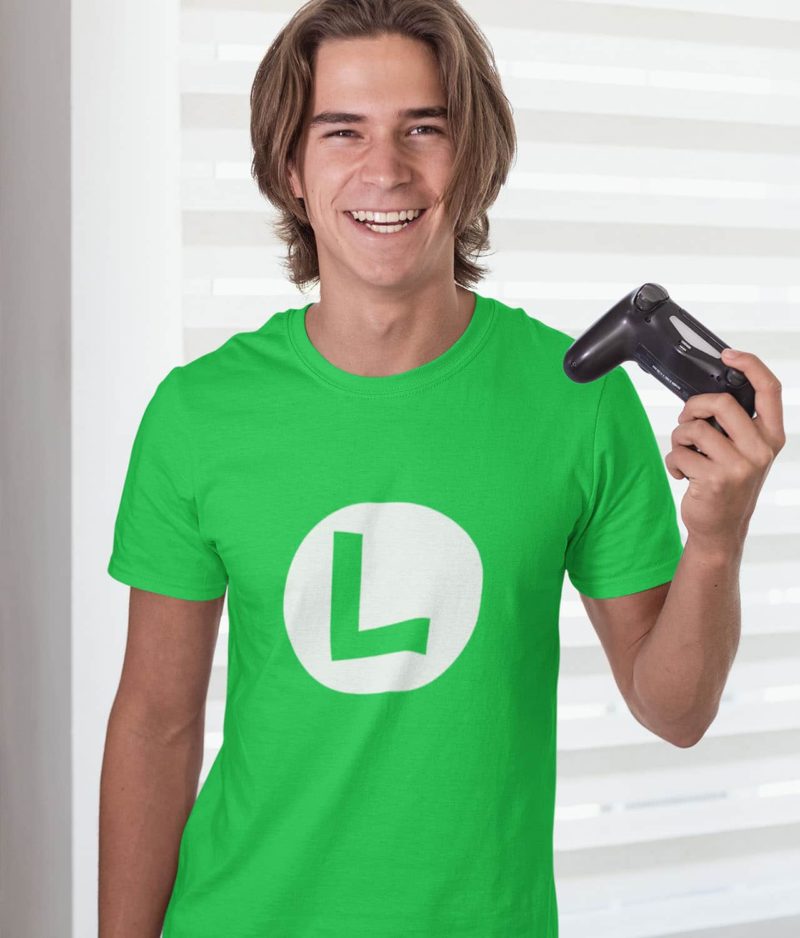 Luigi L Logo T-Shirt – Super Mario Brothers Clothing classic