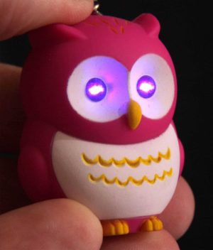 Light Up Owl Pink Keyring Accessories animal