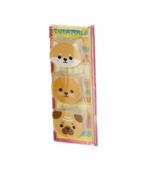 Pack of 3 Cute Animal Erasers Accessories animal