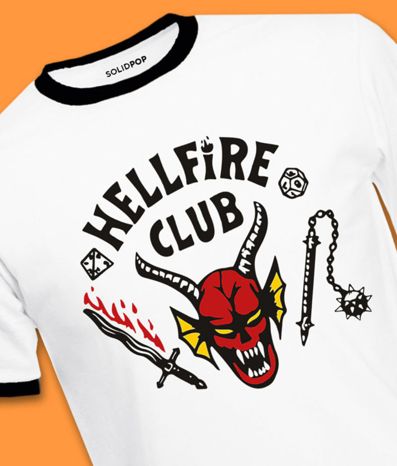 Hellfire Club – Stranger Things Ringer T-Shirt Clothing hellfire club