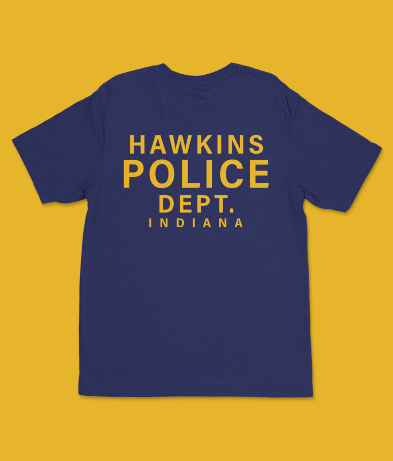 Hawkins Police Dept. Navy T-Shirt Clothing hawkins