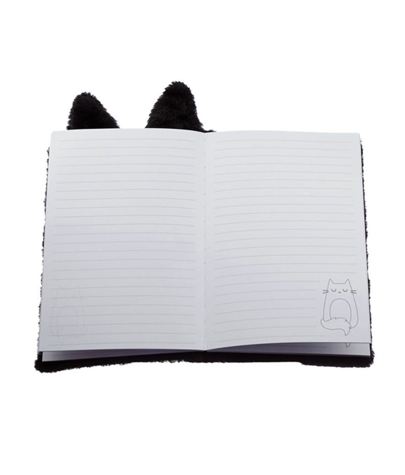 Black Cat Fuzzy Notebook Kawaii animal